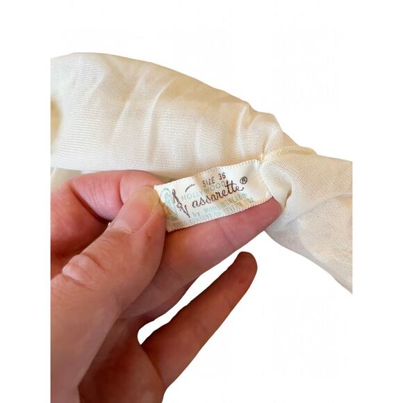 Vintage Hollywood Vassarette Cream Lace Midi Maxi Length Nightgown Size 36 0599B - Picture 9 of 10